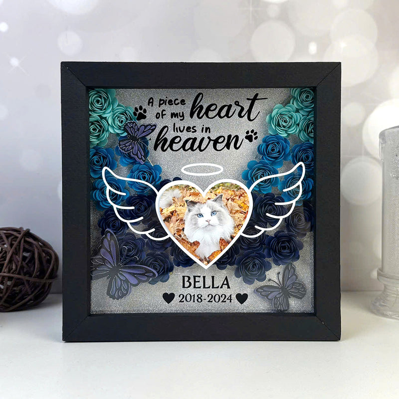 Custom Wings Pet Memorial – Paper Cut Flower Shadow Box File - Cricut File - 7x7 Inches - LightBoxGoodMan