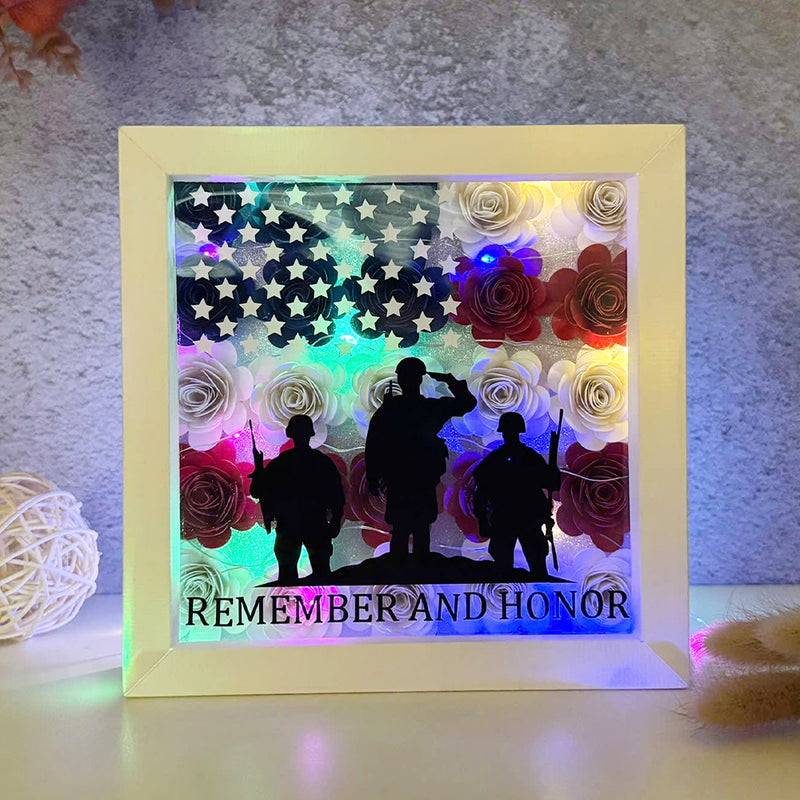 Memorial Day – Paper Cut Flower Shadow Box File - Cricut File - 7x7 Inches - LightBoxGoodMan