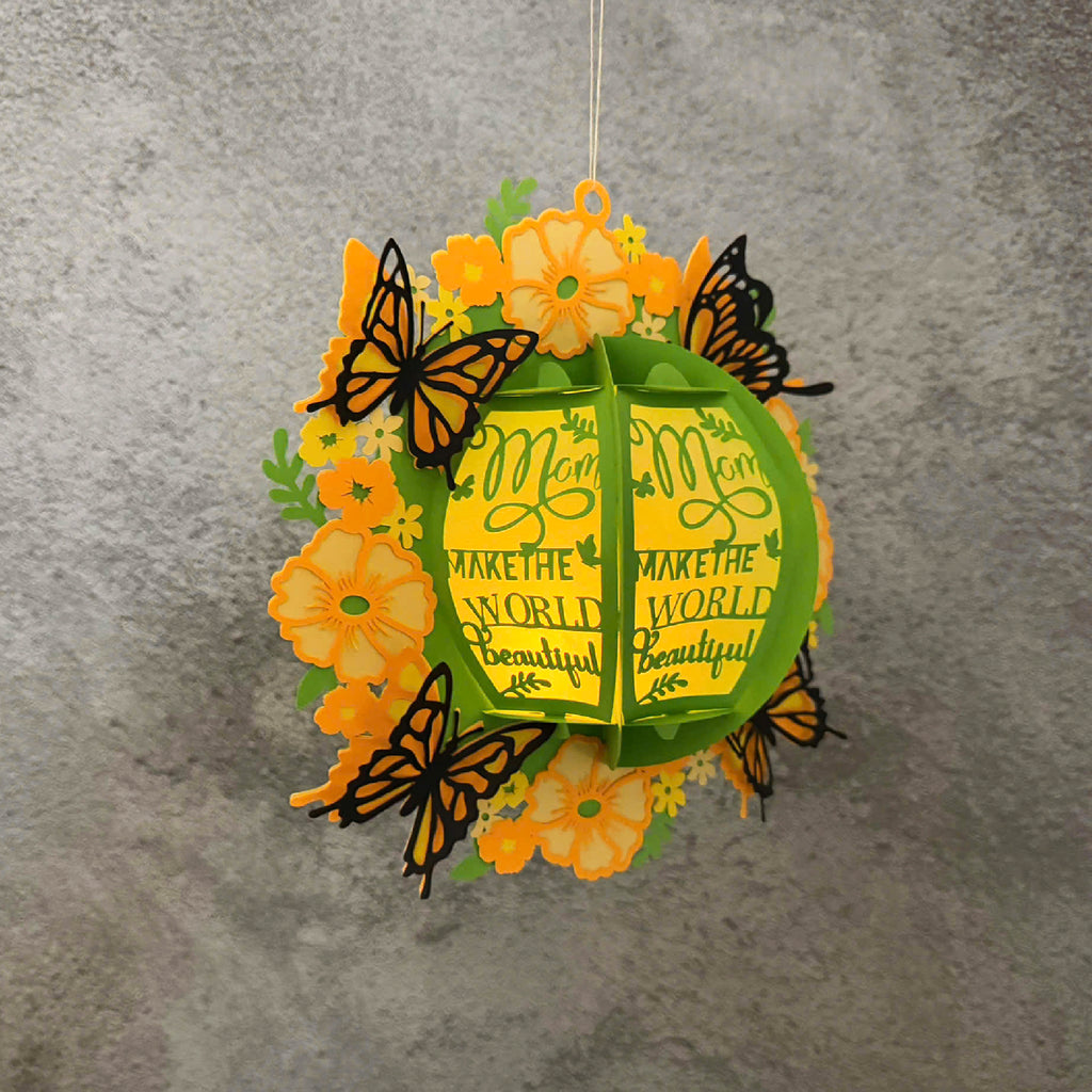 MOM 1 - Mother's Day Themed 3D Wreath Lantern File - Cricut File 1 - LightBoxGoodMan