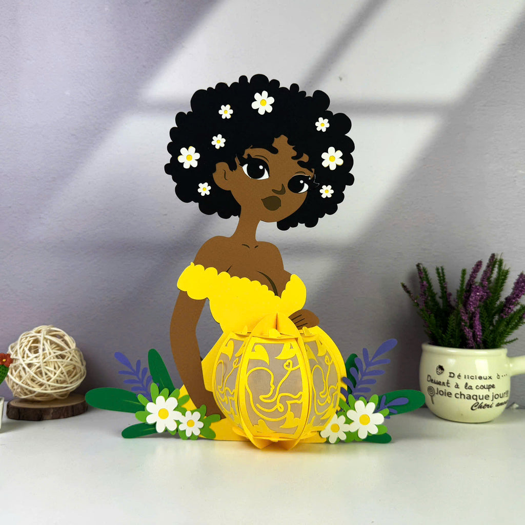Pregnant Mother - 3D Pregnant Mom Shaped Lantern File - Cricut File 2 - LightBoxGoodMan