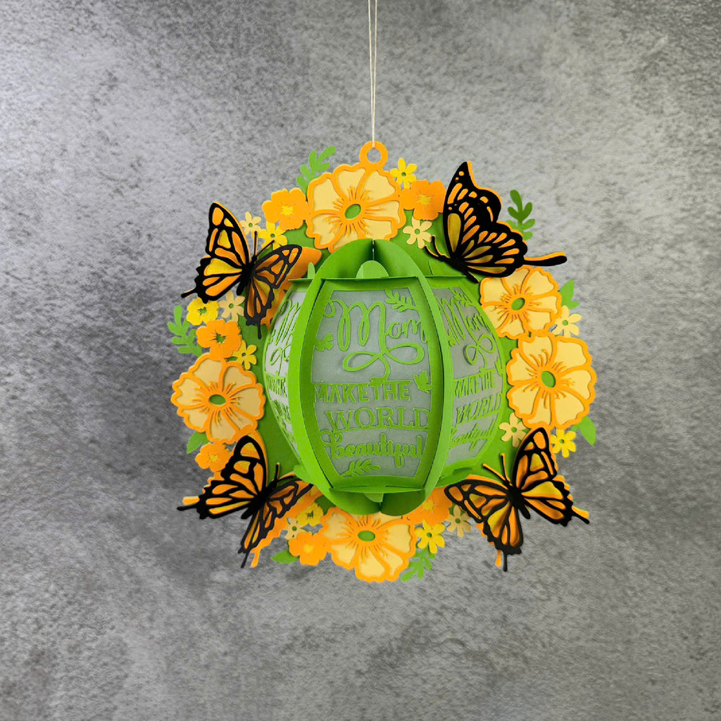 MOM 1 - Mother's Day Themed 3D Wreath Lantern File - Cricut File 1 - LightBoxGoodMan