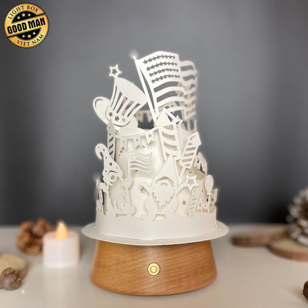 4th Of July 1 - 3D Dome Lantern File - Cricut File - LightBoxGoodMan - LightboxGoodman