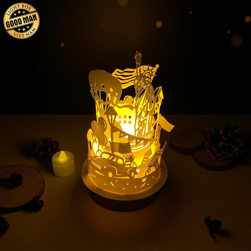 4th Of July 2 - 3D Dome Lantern File - Cricut File - LightBoxGoodMan - LightboxGoodman