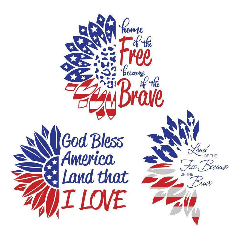 4th Of July Sunflower - Cricut File - Svg, Png, Dxf, Eps - LightBoxGoodMan - LightboxGoodman