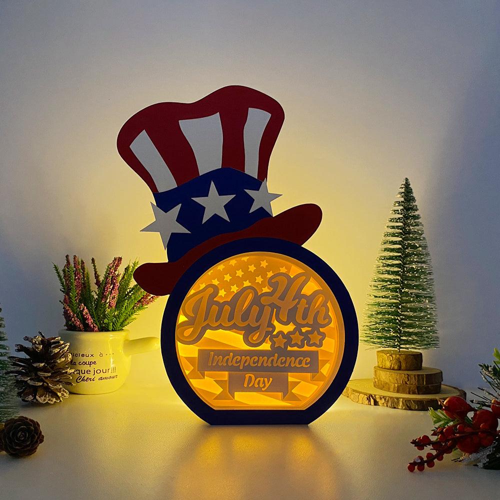 4th Of July - Uncle Sam Hat Papercut Lightbox File - 10.3x7.5" - Cricut File - LightBoxGoodMan - LightboxGoodman