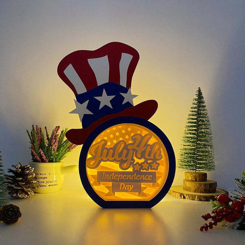 4th Of July - Uncle Sam Hat Papercut Lightbox File - 10.3x7.5" - Cricut File - LightBoxGoodMan - LightboxGoodman