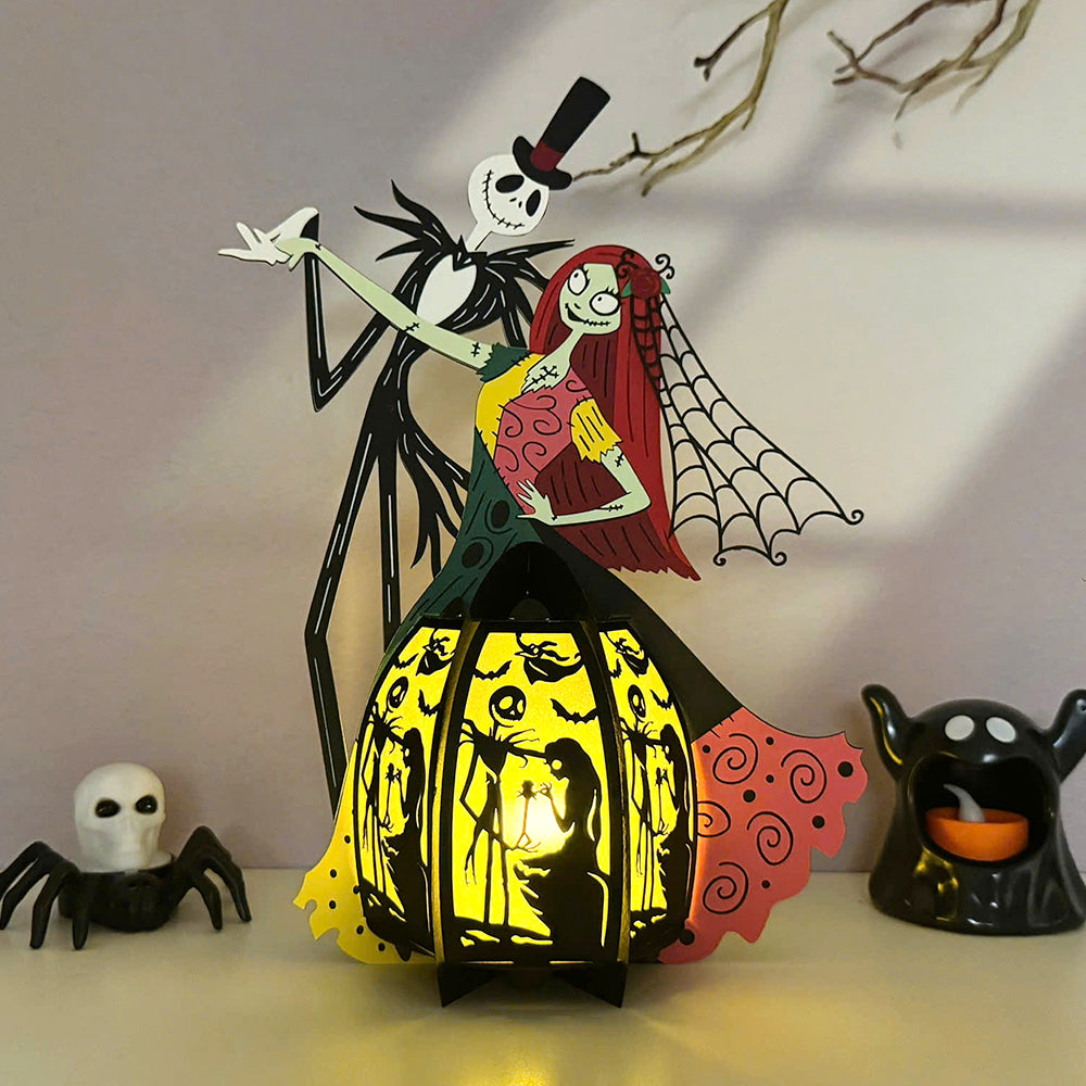 Nightmare Dance Couple - 3D Halloween Couple Lantern File - Cricut File - LightBoxGoodMan