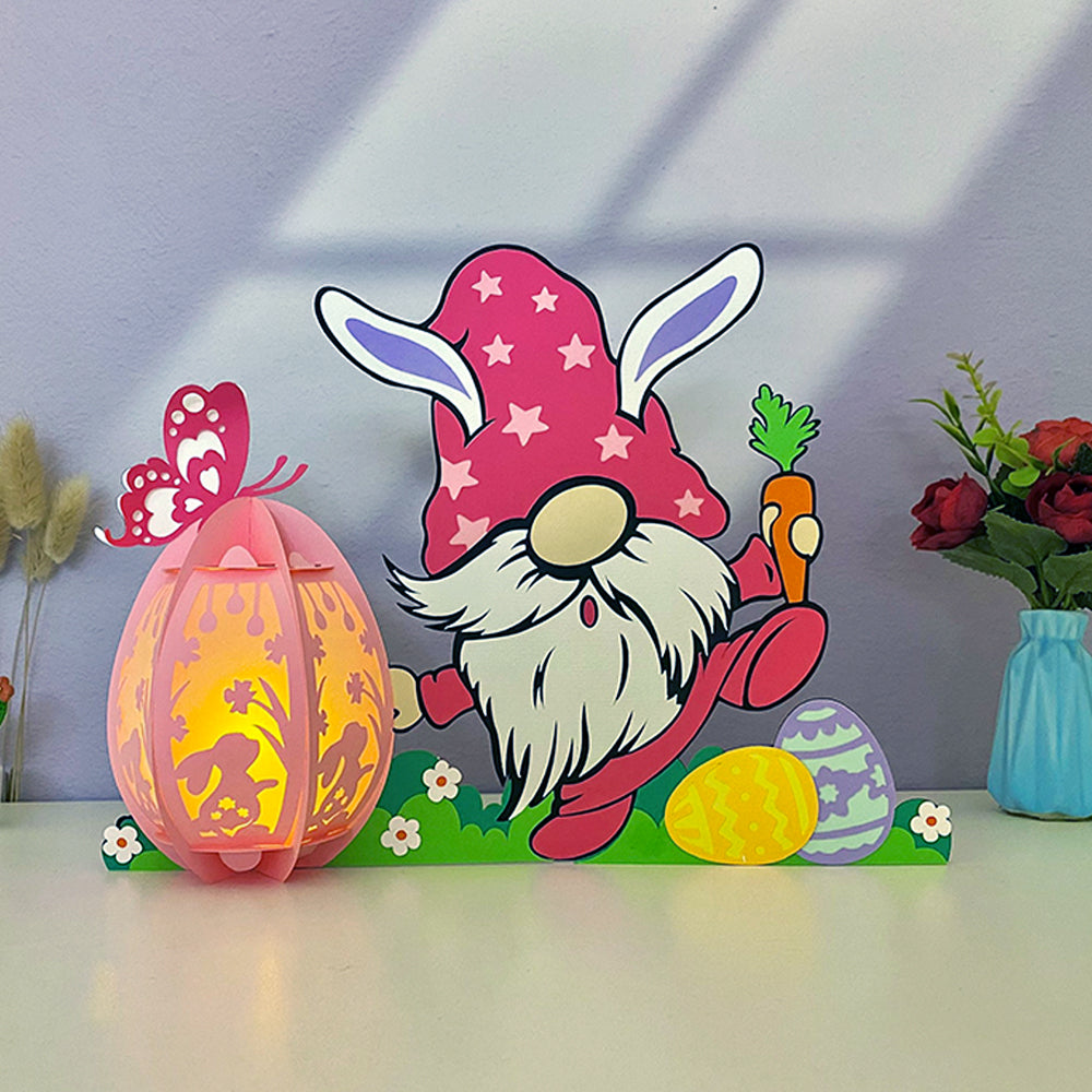 Gnome Easter - Easter Gnome 3D Lantern File - Cricut File 1 - LightBoxGoodMan
