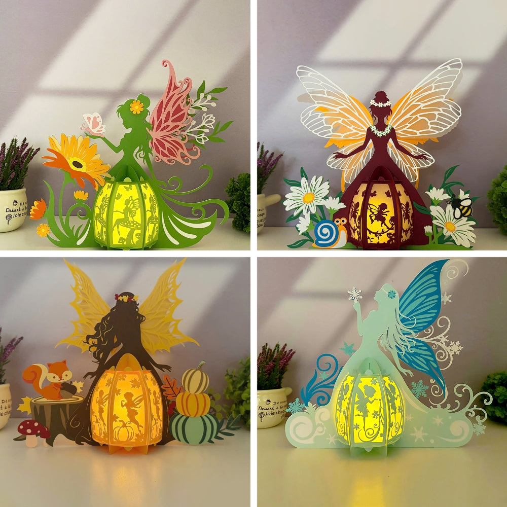 Pack 4 Different Fairy Lantern - 3D Four Season Fairy Lantern File - Cricut File - LightBoxGoodMan