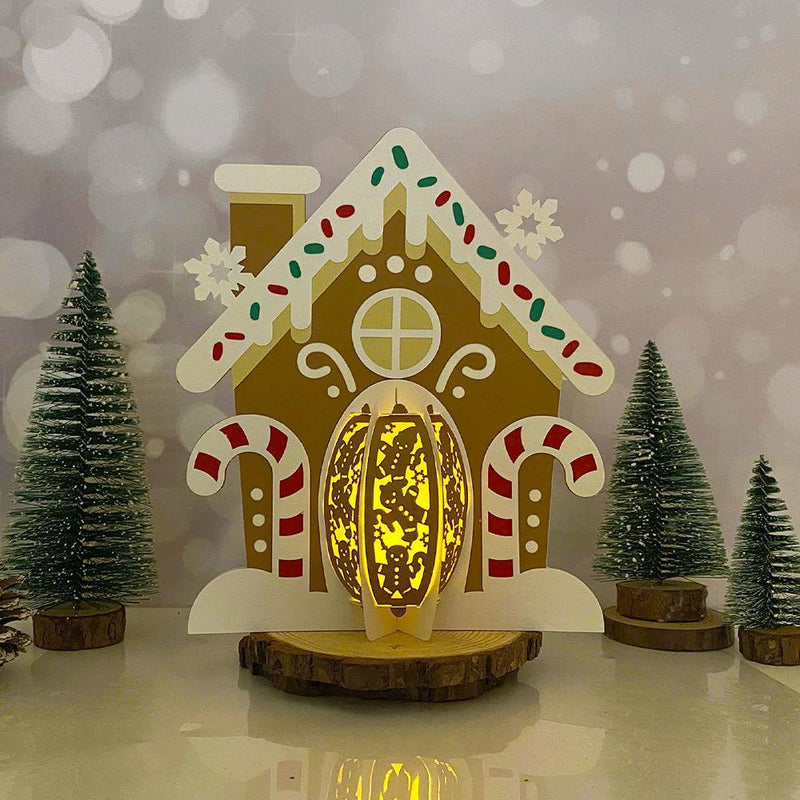Gingerbread House - 3D Christmas Lantern File - Cricut File 1 - LightBoxGoodMan