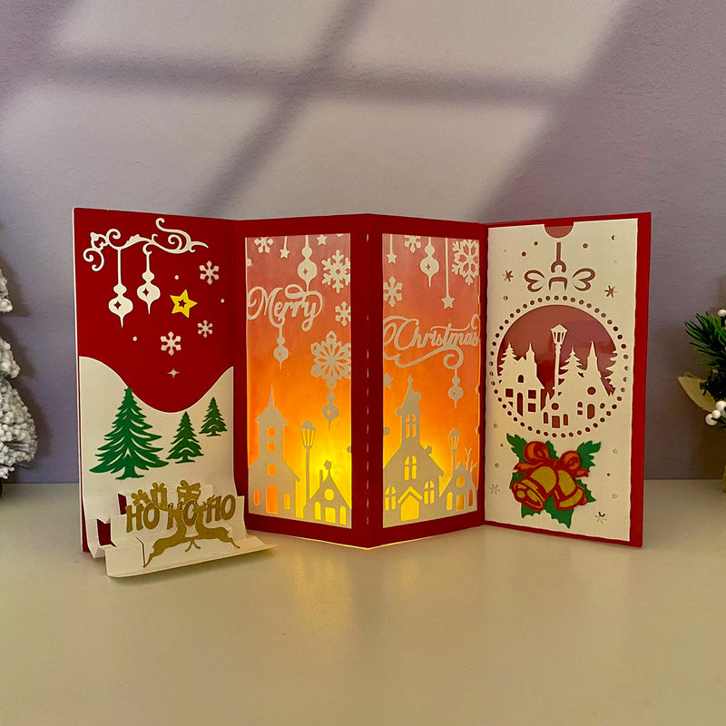 Christmas 2 - 3D Christmas Pop-up Card File - Cricut File 1 - LightBoxGoodMan