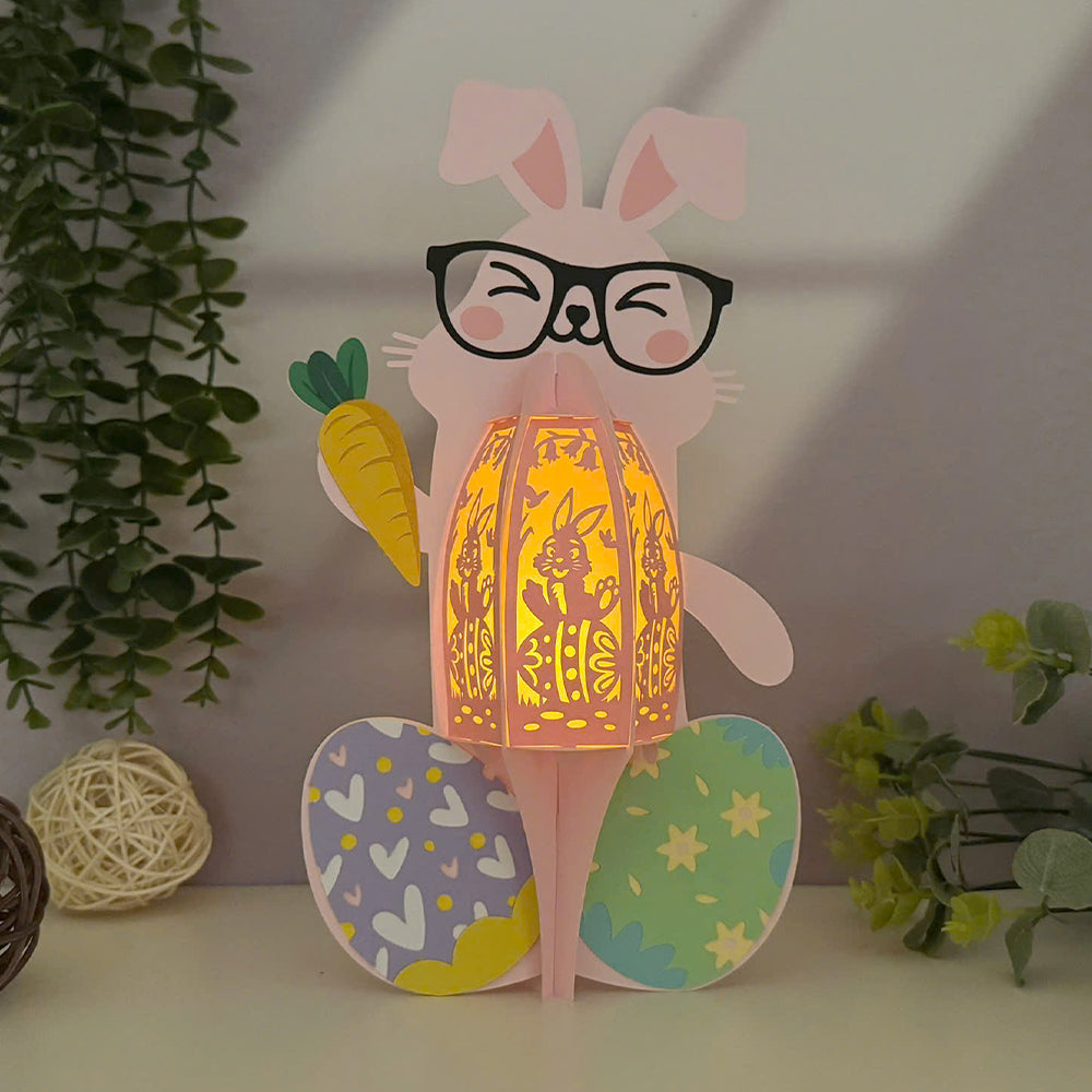 Funny Easter Bunny - Easter Bunny 3D Lantern File - Cricut File 3 - LightBoxGoodMan