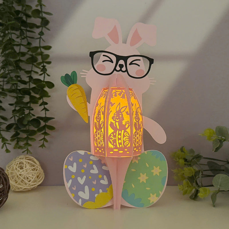 Funny Easter Bunny - Easter Bunny 3D Lantern File - Cricut File 3 - LightBoxGoodMan