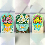 Pack 3 Flower Vase Card - 3D Flower Vase Pop-up Card File - Cricut File - LightBoxGoodMan