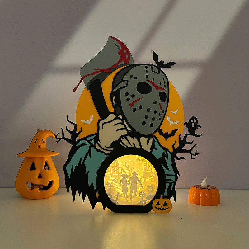 Jason Voorhees - Horror Movies Papercut Lightbox File - Cricut File - LightBoxGoodMan