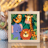 Funny Animals – Paper Cut Light Box File - Cricut File - 8x8 inches - LightBoxGoodMan