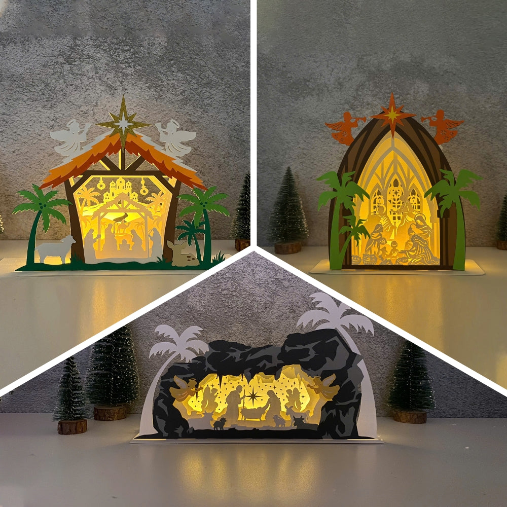 Pack 3 Nativity - 3D Nativity Pop-up Card File - Cricut File 1 - LightBoxGoodMan