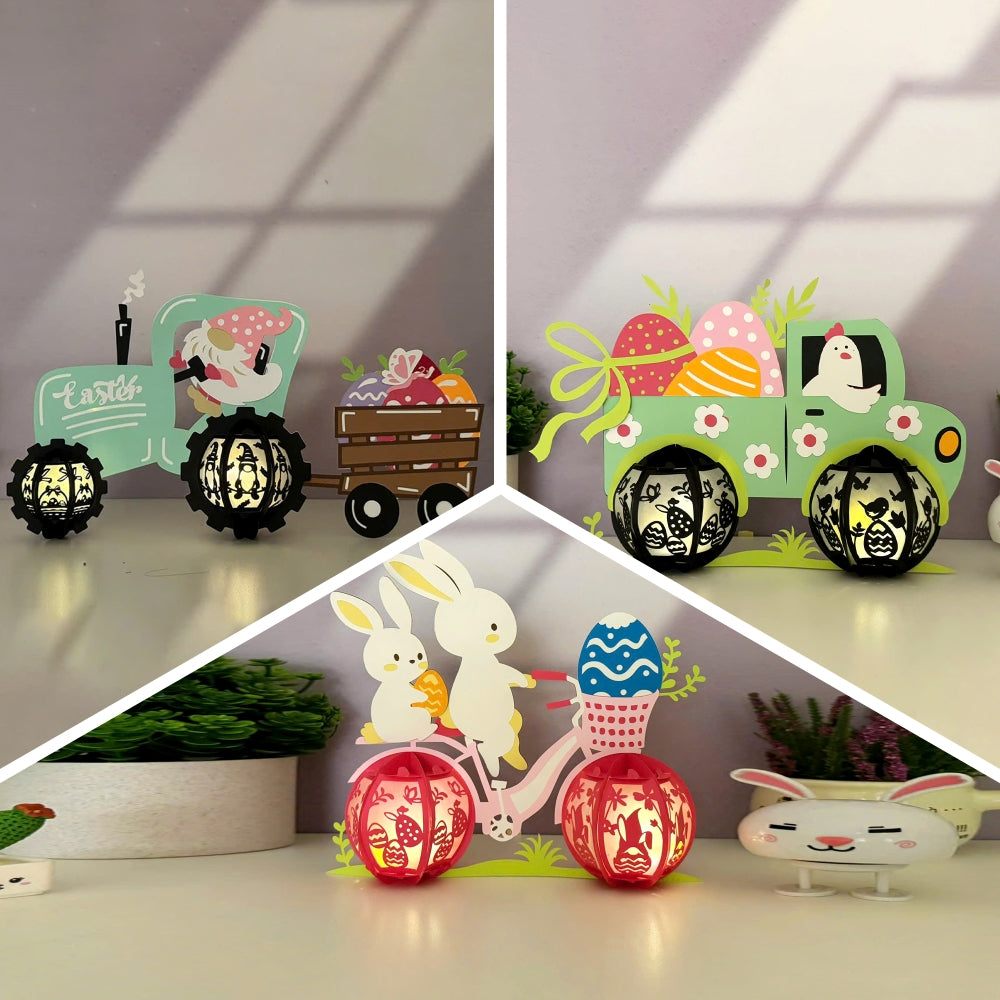 Pack 3 Different Transportation - 3D Easter Lantern File - Cricut File - LightBoxGoodMan