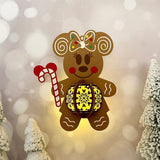 Gingerbread Minnie - 3D Christmas Lantern File - Cricut File 1 - LightBoxGoodMan