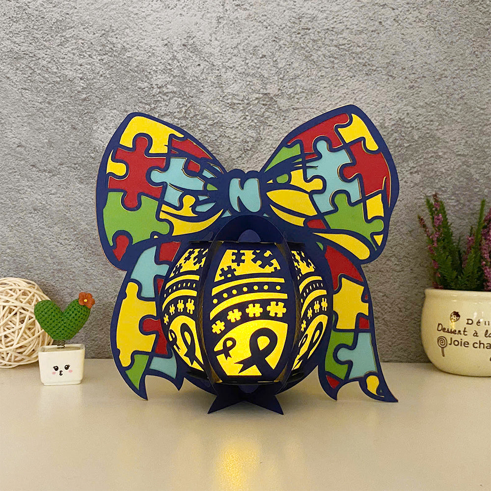 Autism - World Autism Awareness Day Themed 3D Lantern File - Cricut File 3 - LightBoxGoodMan