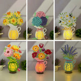 Pack 6 Different Flower Vase - 3D Flower Vase Lantern File - Cricut File - LightBoxGoodMan