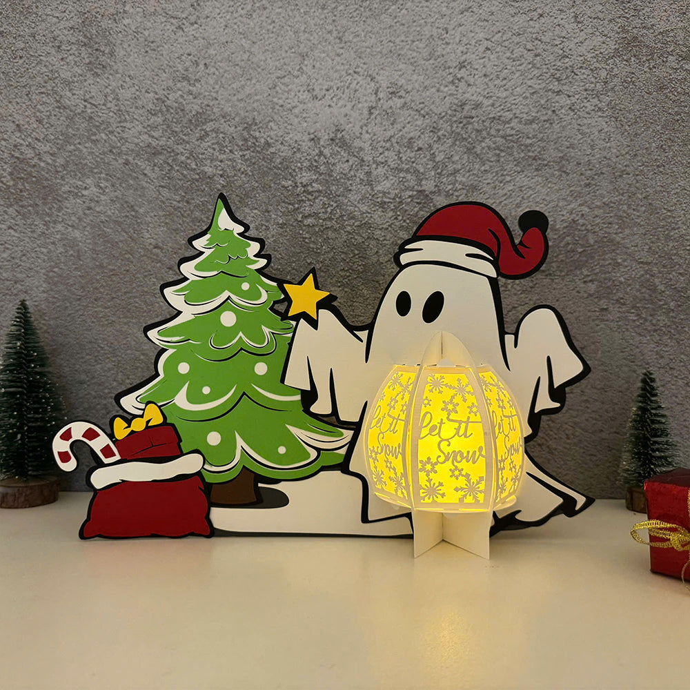 Christmas Ghost 2 - 3D Christmas Lantern File - Cricut File 3 - LightBoxGoodMan