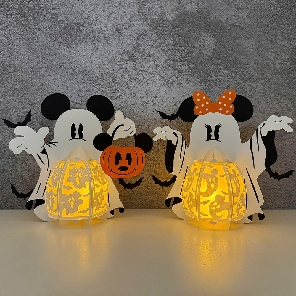 Pack 2 Mouse Ghost Halloween - Halloween Themed 3D Lantern File - Cricut File 1 - LightBoxGoodMan