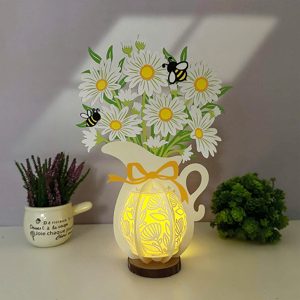 Daisy - 3D Flower Vase Lantern File - Cricut File 4 - LightBoxGoodMan