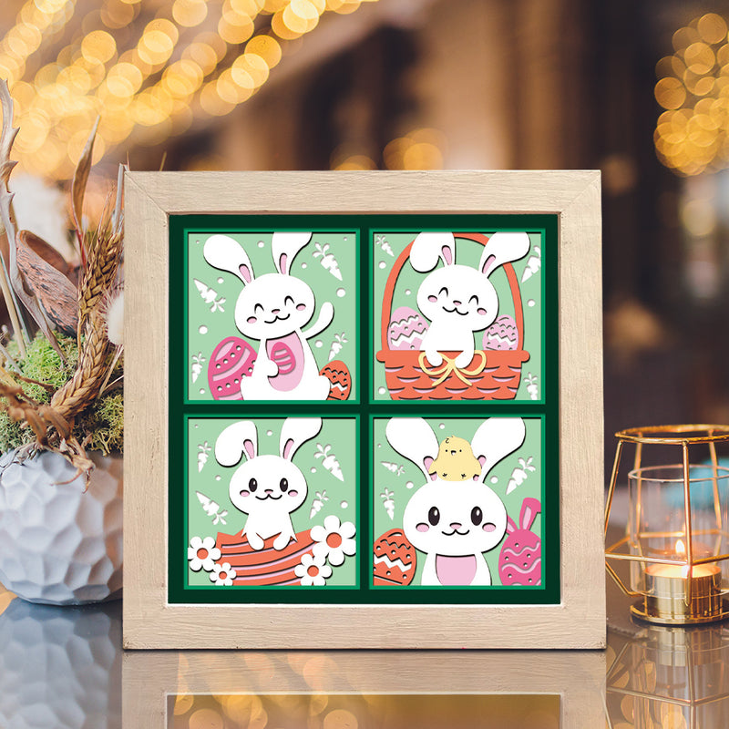 Easter Bunny 4 – Paper Cut Light Box File - Cricut File - 8x8" - LightBoxGoodMan