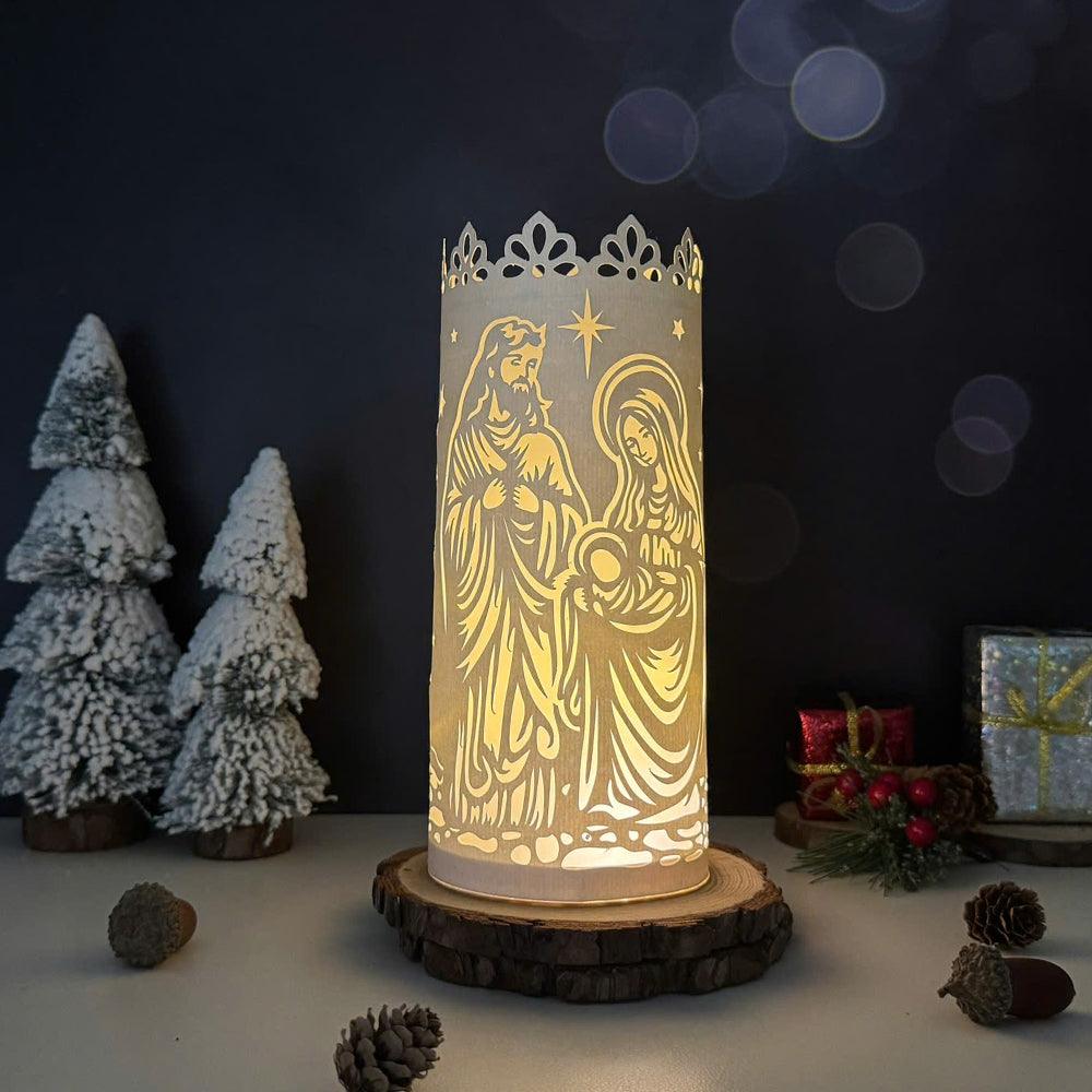 Nativity 2 - 3D Cylinder Papercut Lantern File - Cricut File 1 - LightBoxGoodMan