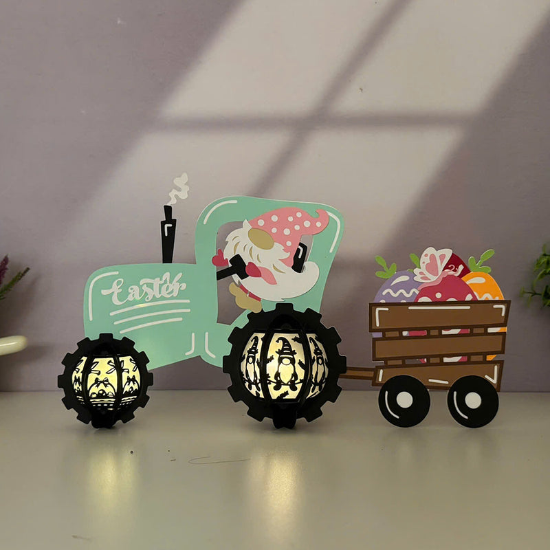 Gnome Truck Easter - Easter Truck 3D Lantern File - Cricut File - LightBoxGoodMan