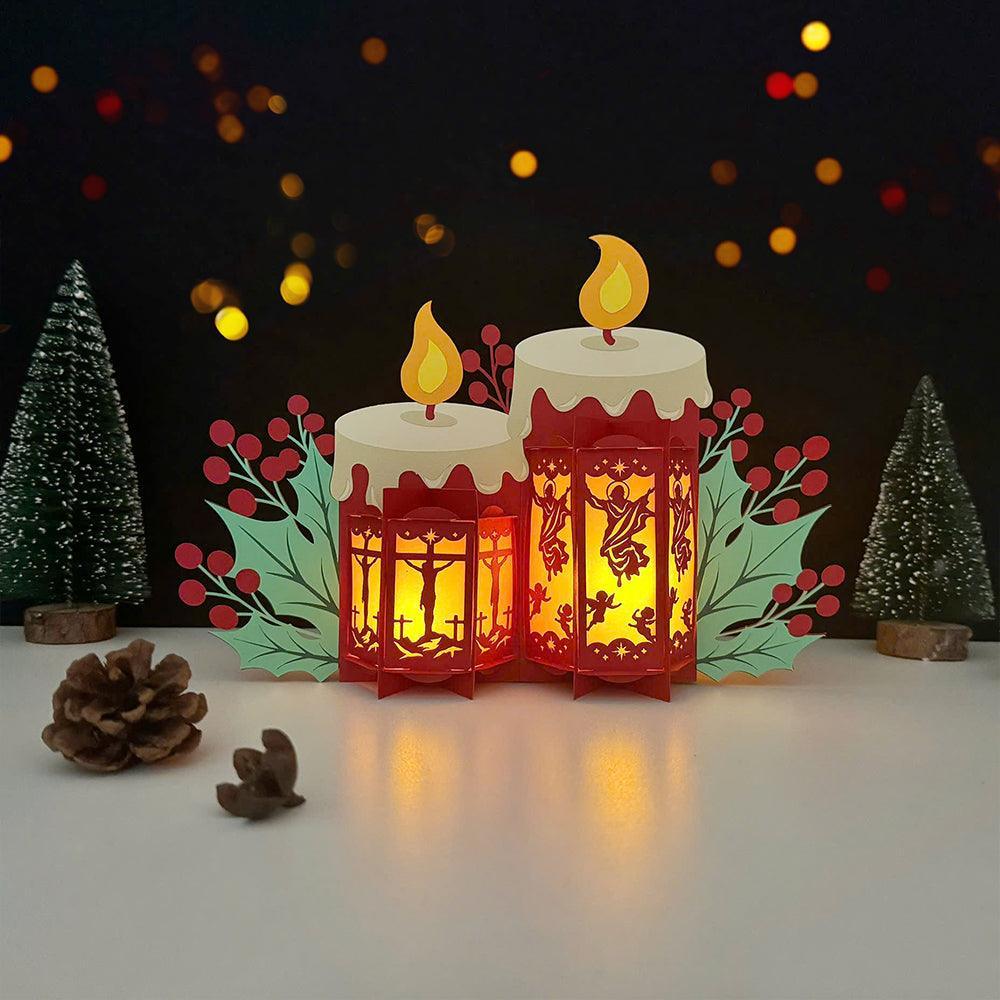 Jesus - 3D Christmas Candles Lantern File - Cricut File 1 - LightBoxGoodMan