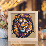 Colorful Lion Portrait 2 – Paper Cut Light Box File - Cricut File - 8x8 inches - LightBoxGoodMan