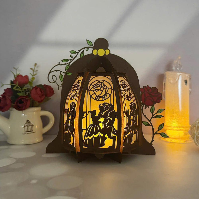 Beauty And Beast - Wonderland Themed 3D Lantern File - Cricut File 1 - LightBoxGoodMan