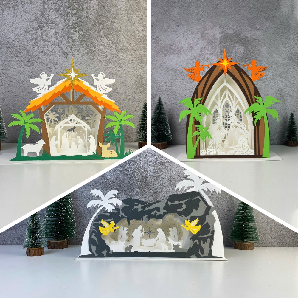 Pack 3 Nativity - 3D Nativity Pop-up Card File - Cricut File 1 - LightBoxGoodMan