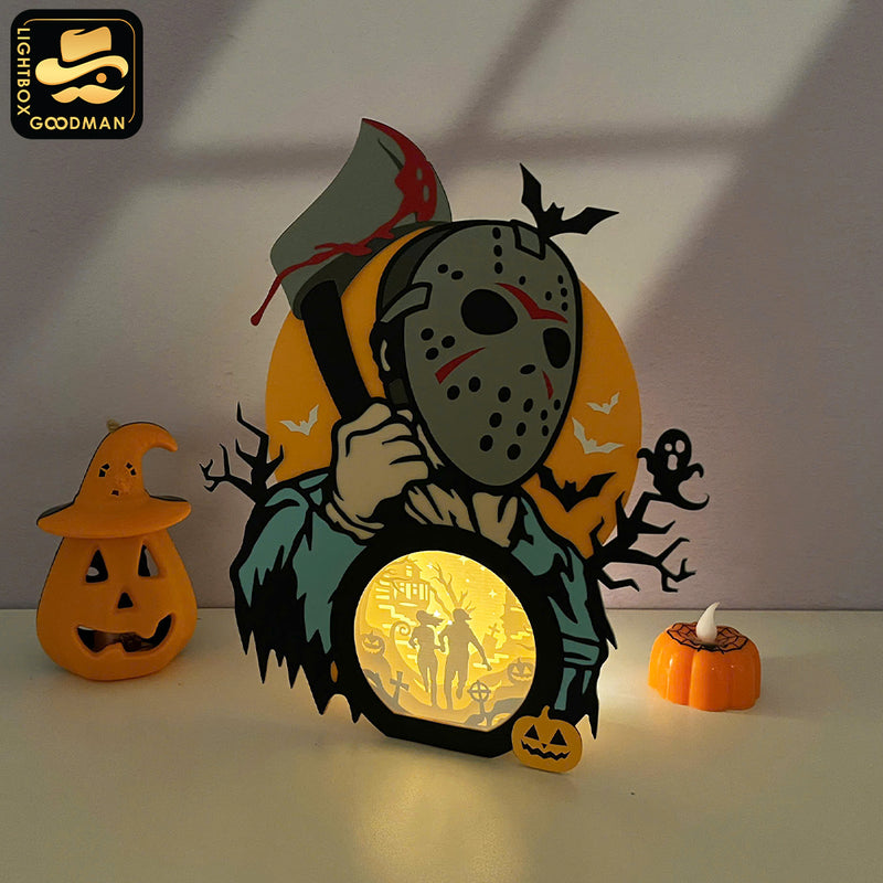 Jason Voorhees - Horror Movies Papercut Lightbox File - Cricut File - LightBoxGoodMan