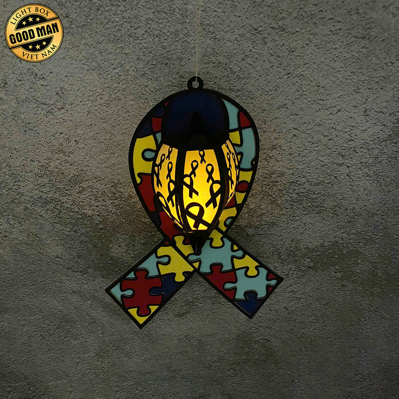 Autism - World Autism Awareness Day Themed 3D Lantern File - Cricut File 1 - LightBoxGoodMan