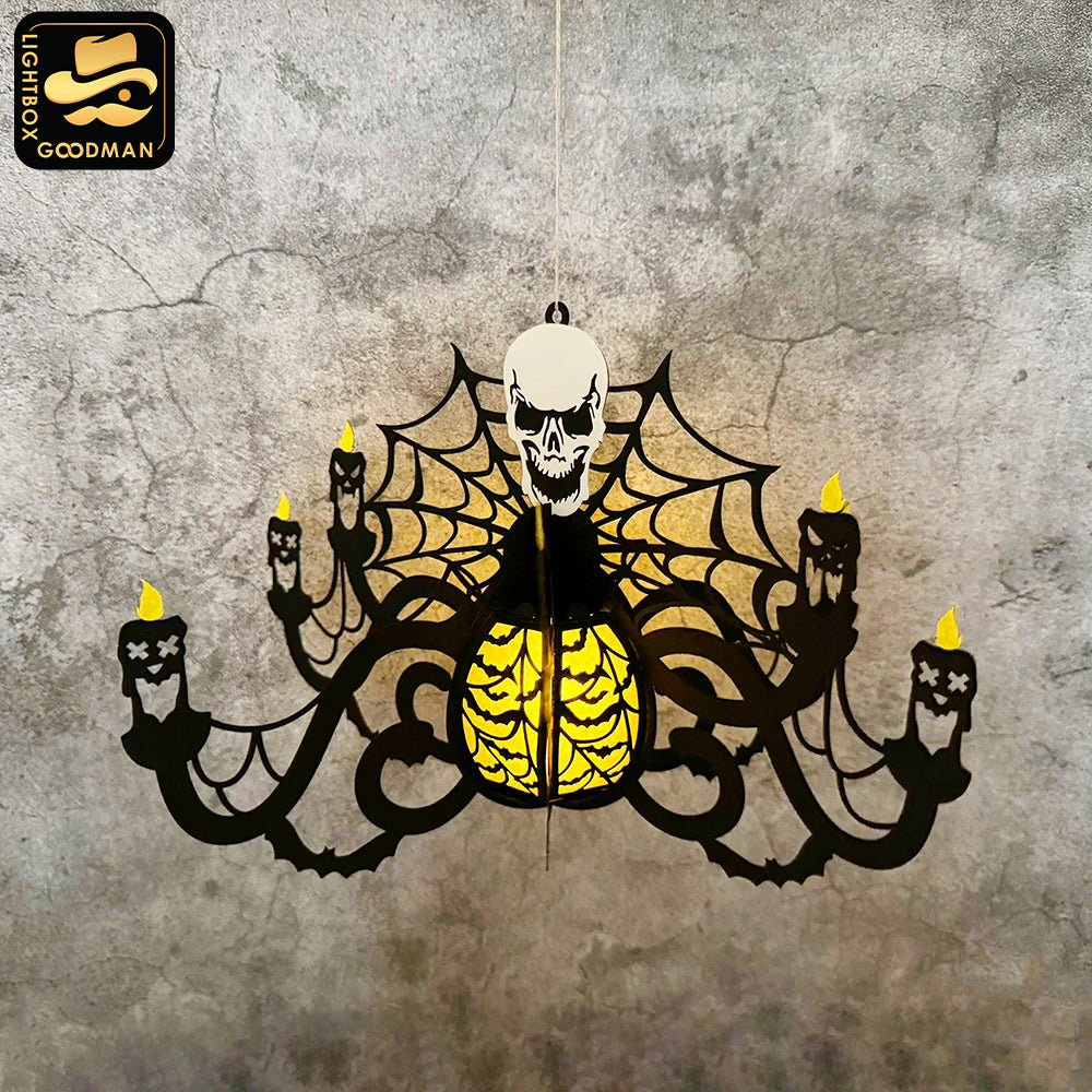 Halloween Chandelier 2 - 3D Halloween Candles Lantern File - Cricut File - LightBoxGoodMan