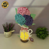 Hydrangea - 3D Flower Vase Lantern File - Cricut File 4 - LightBoxGoodMan