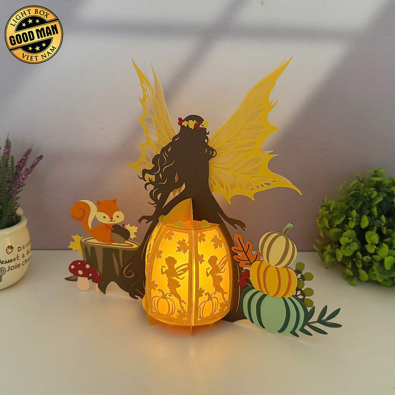 Autumn Fairy - 3D Four Season Fairy Lantern File - Cricut File 1 - LightBoxGoodMan