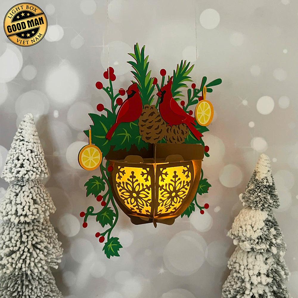 Flower Pot - 3D Christmas Lantern File - Cricut File 2 - LightBoxGoodMan