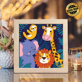 Funny Animals – Paper Cut Light Box File - Cricut File - 8x8 inches - LightBoxGoodMan