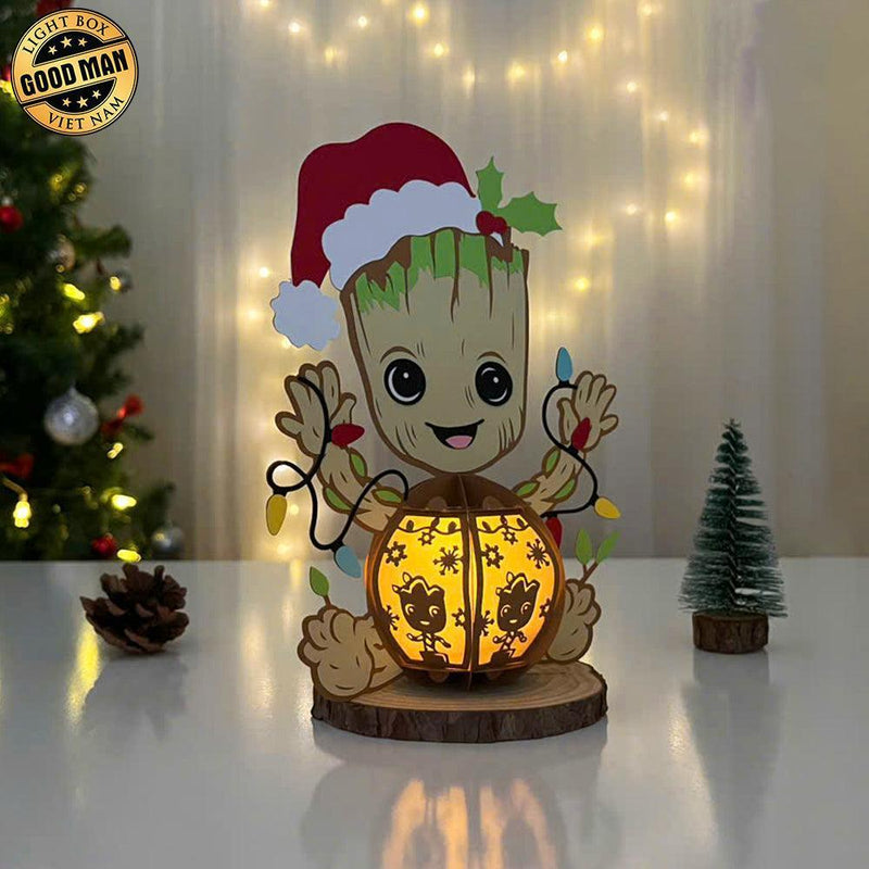 Baby Groot - 3D Christmas Papercut Lantern File - Cricut File 1 - LightBoxGoodMan