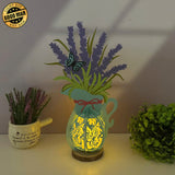 Lavender - 3D Flower Vase Lantern File - Cricut File 4 - LightBoxGoodMan