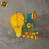 Autism - World Autism Awareness Day Themed 3D Lantern File - Cricut File 2 - LightBoxGoodMan