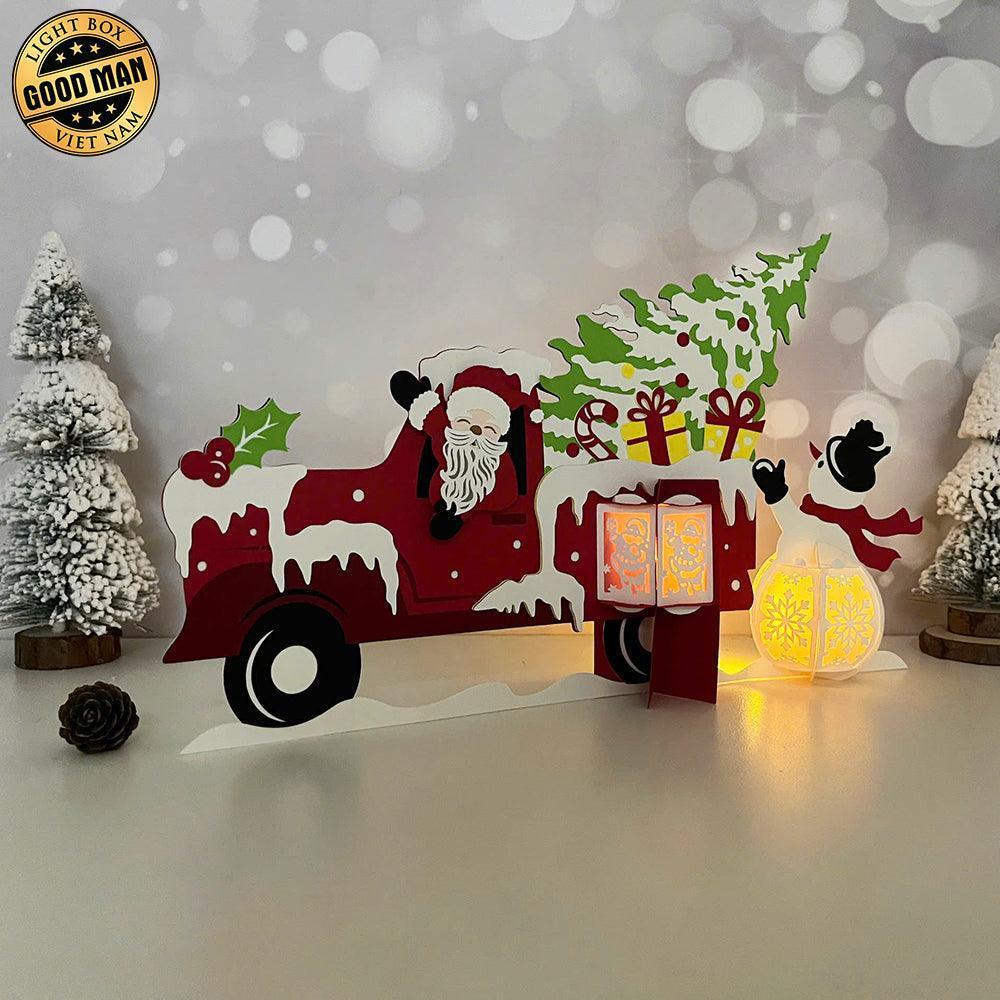 Christmas Truck - 3D Christmas Lantern File - Cricut File 1 - LightBoxGoodMan