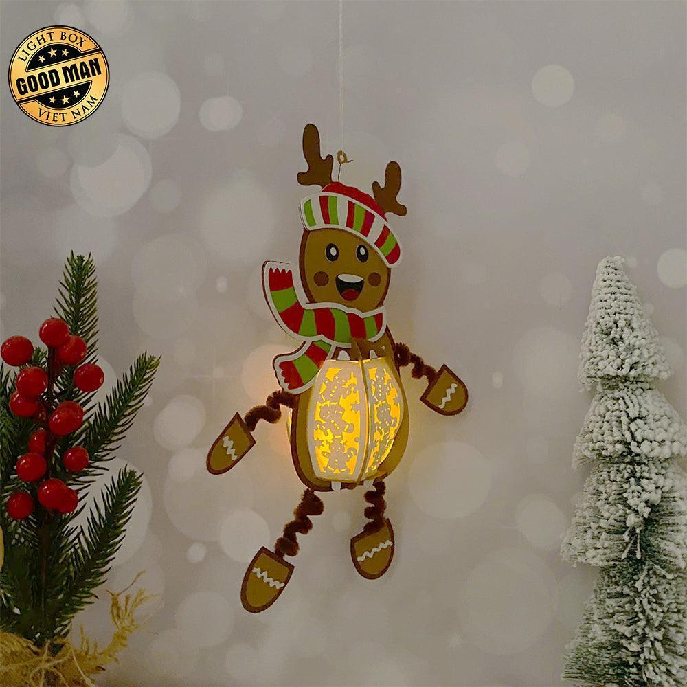 Gingerbread Hanging - 3D Christmas Lantern File - Cricut File 1 - LightBoxGoodMan