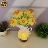 Daffodils - 3D Flower Vase Lantern File - Cricut File 4 - LightBoxGoodMan