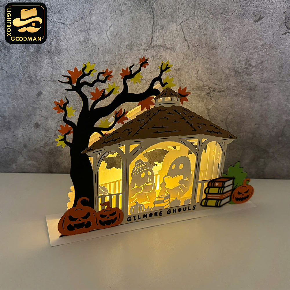 Gilmore Ghouls - 3D Halloween Pop-up Half Circle - Cricut File 1 - LightBoxGoodMan