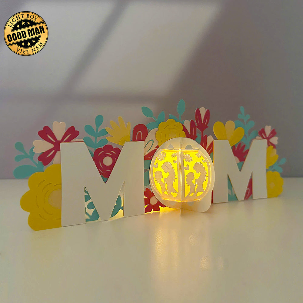 MOM - Mother's Day Themed 3D Lantern File - Cricut File 1 - LightBoxGoodMan